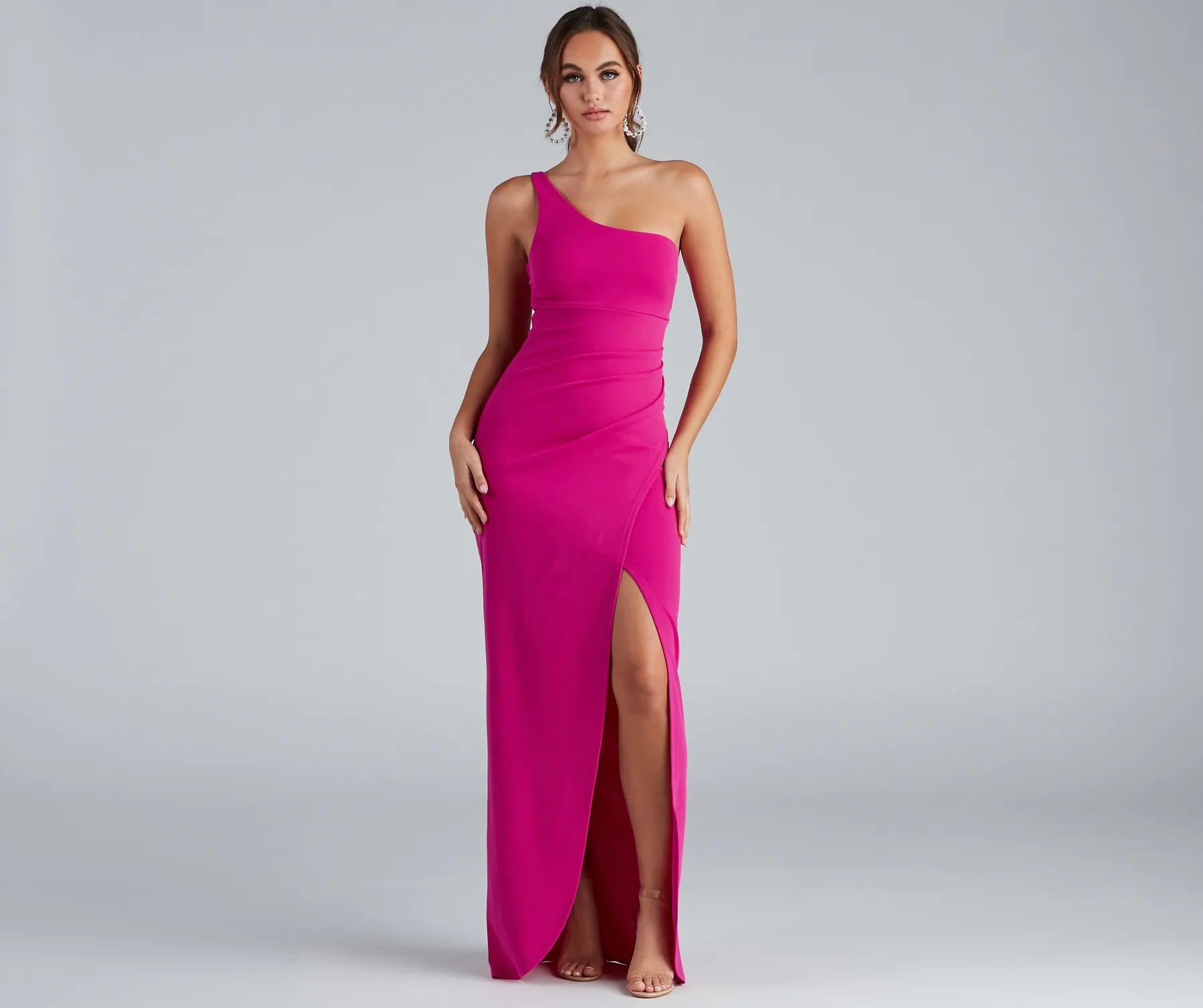Iris One-Shoulder Crepe Dress - Image 6