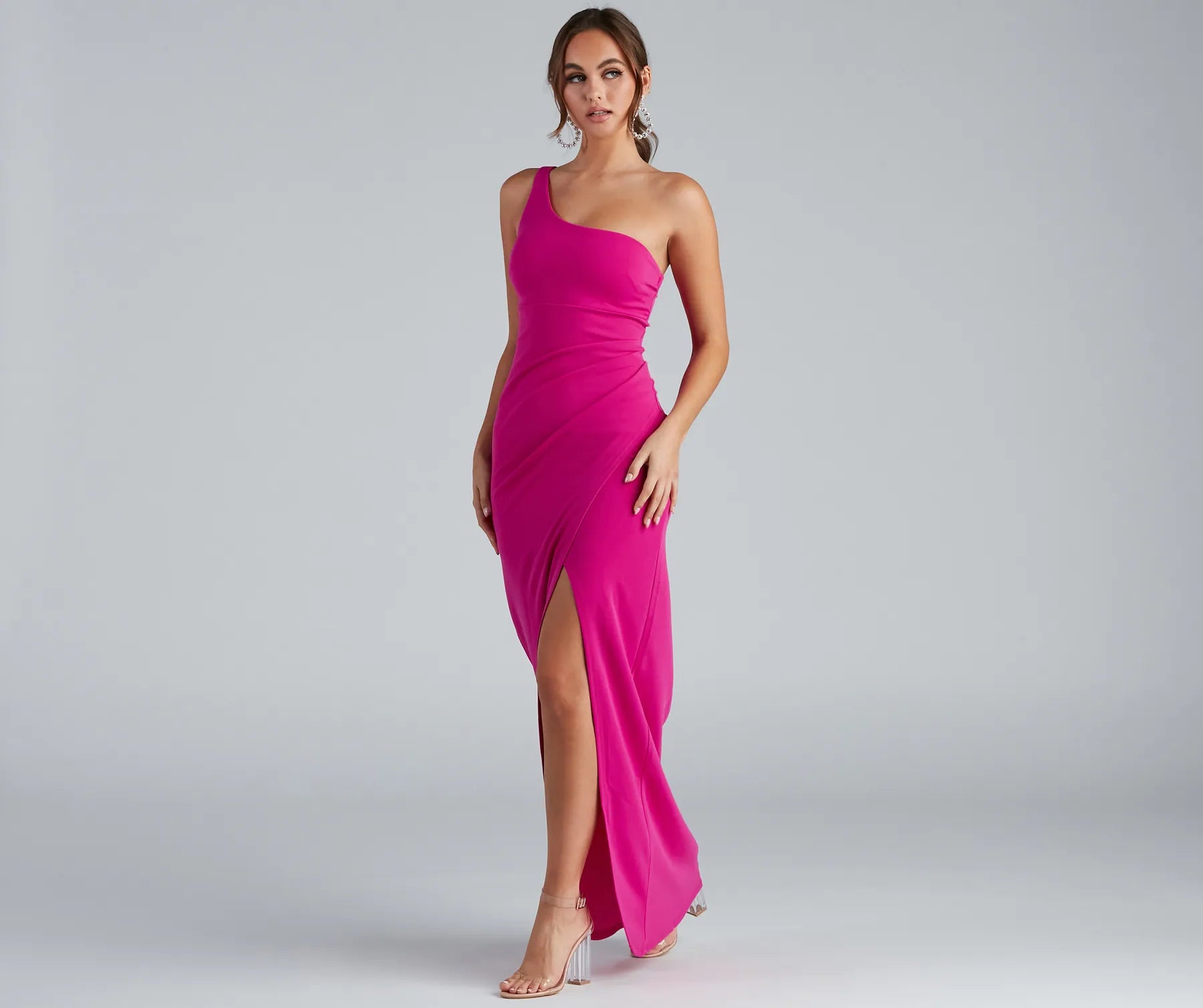 Iris One-Shoulder Crepe Dress - Image 7