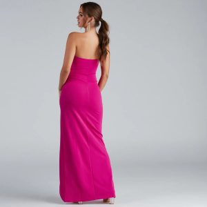 Iris One-Shoulder Crepe Dress - Image 9