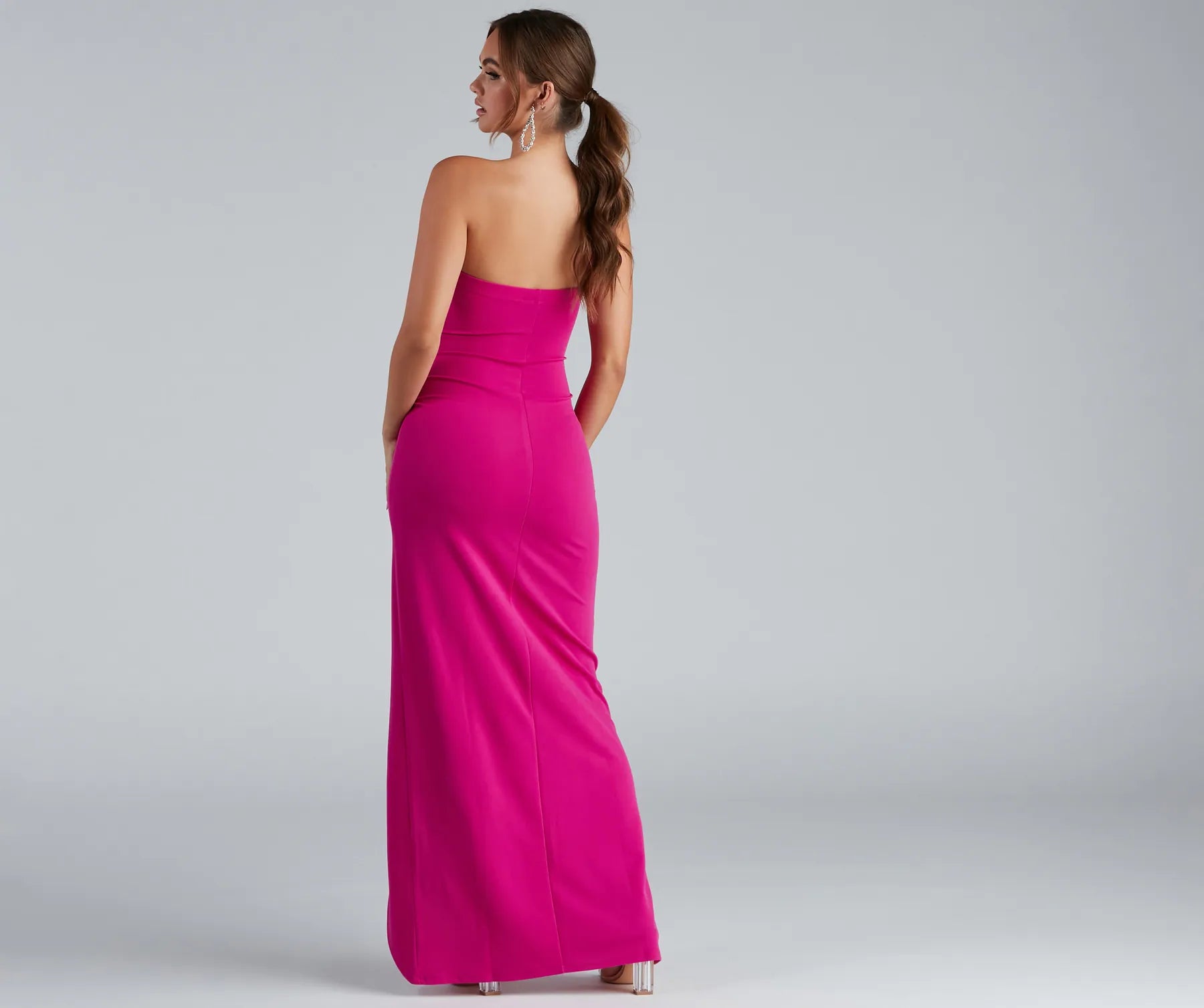 Iris One-Shoulder Crepe Dress - Image 9