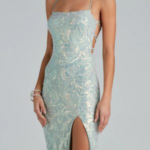 Edlyn Sequin Laceup Mermaid Formal Dress - Image 7