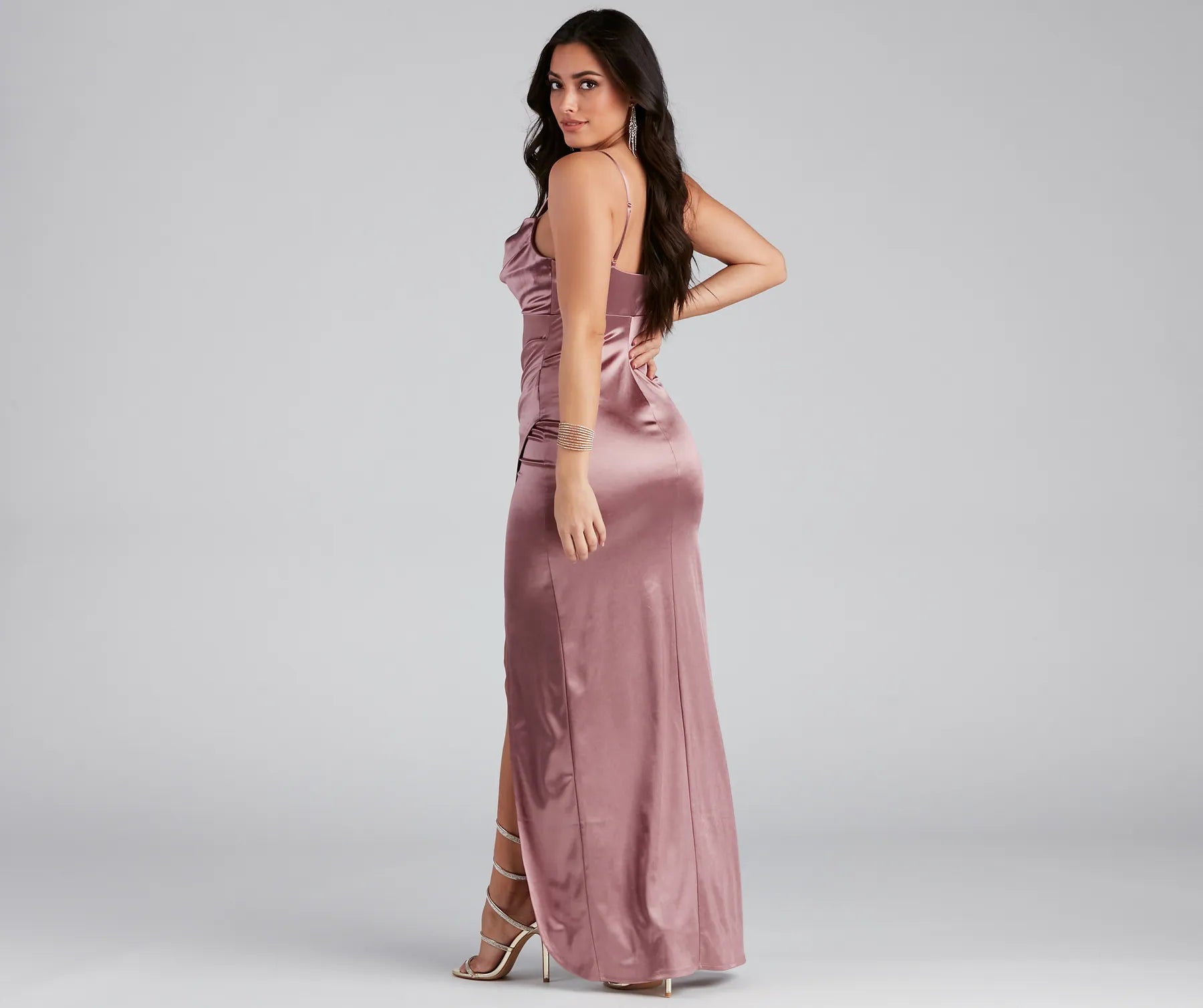 Annabelle Knit Satin Formal Dress - Image 6