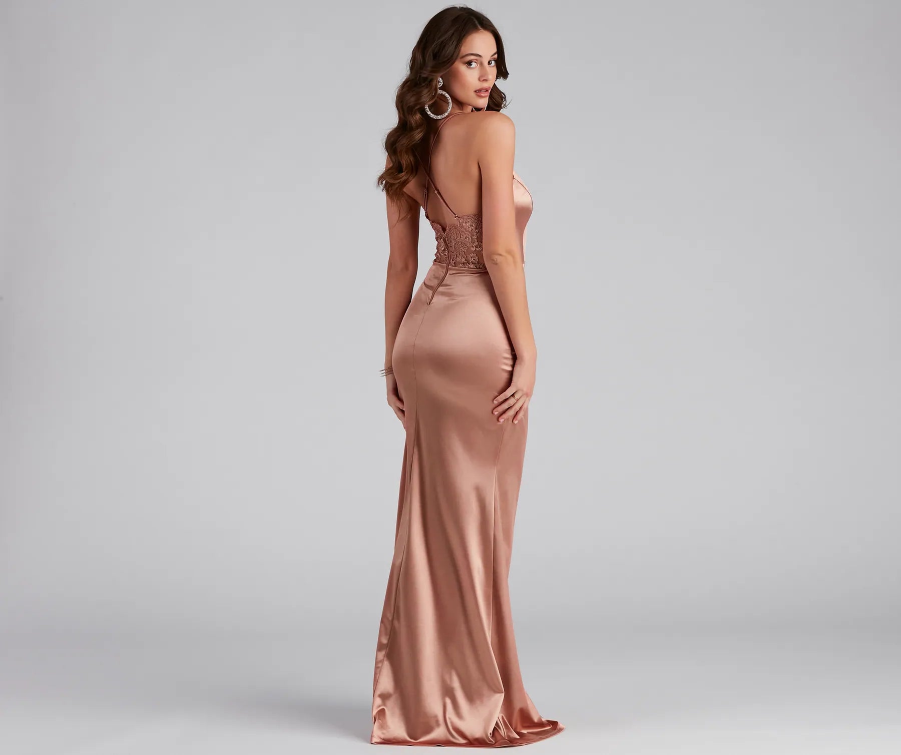 Abigail Ruched Satin Mermaid Dress - Image 7