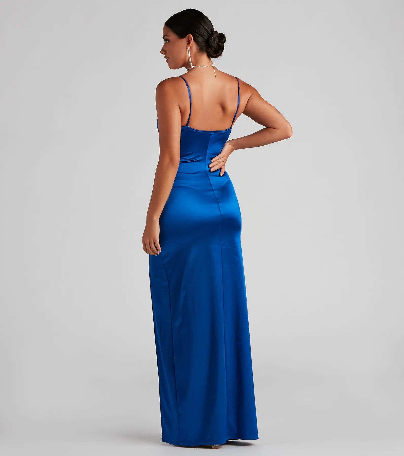 Jolina Wrap Skirt Satin Dress - Image 2
