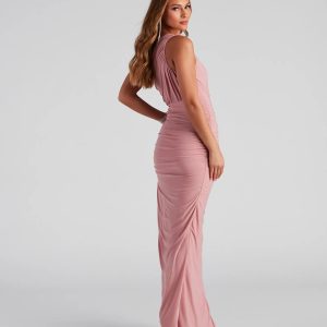 Adora Formal One-Shoulder Ruched Dress - Image 19