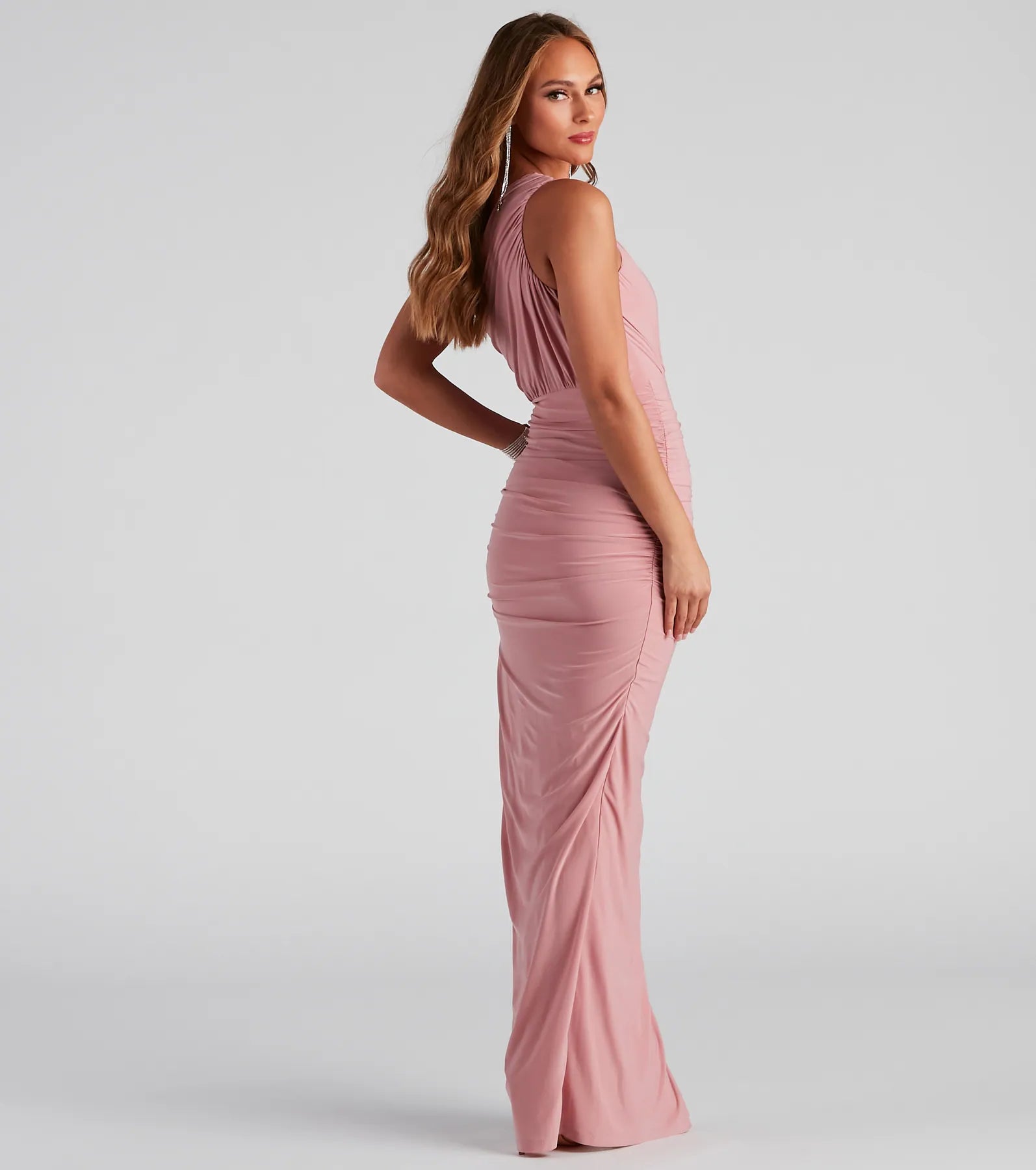 Adora Formal One-Shoulder Ruched Dress - Image 19
