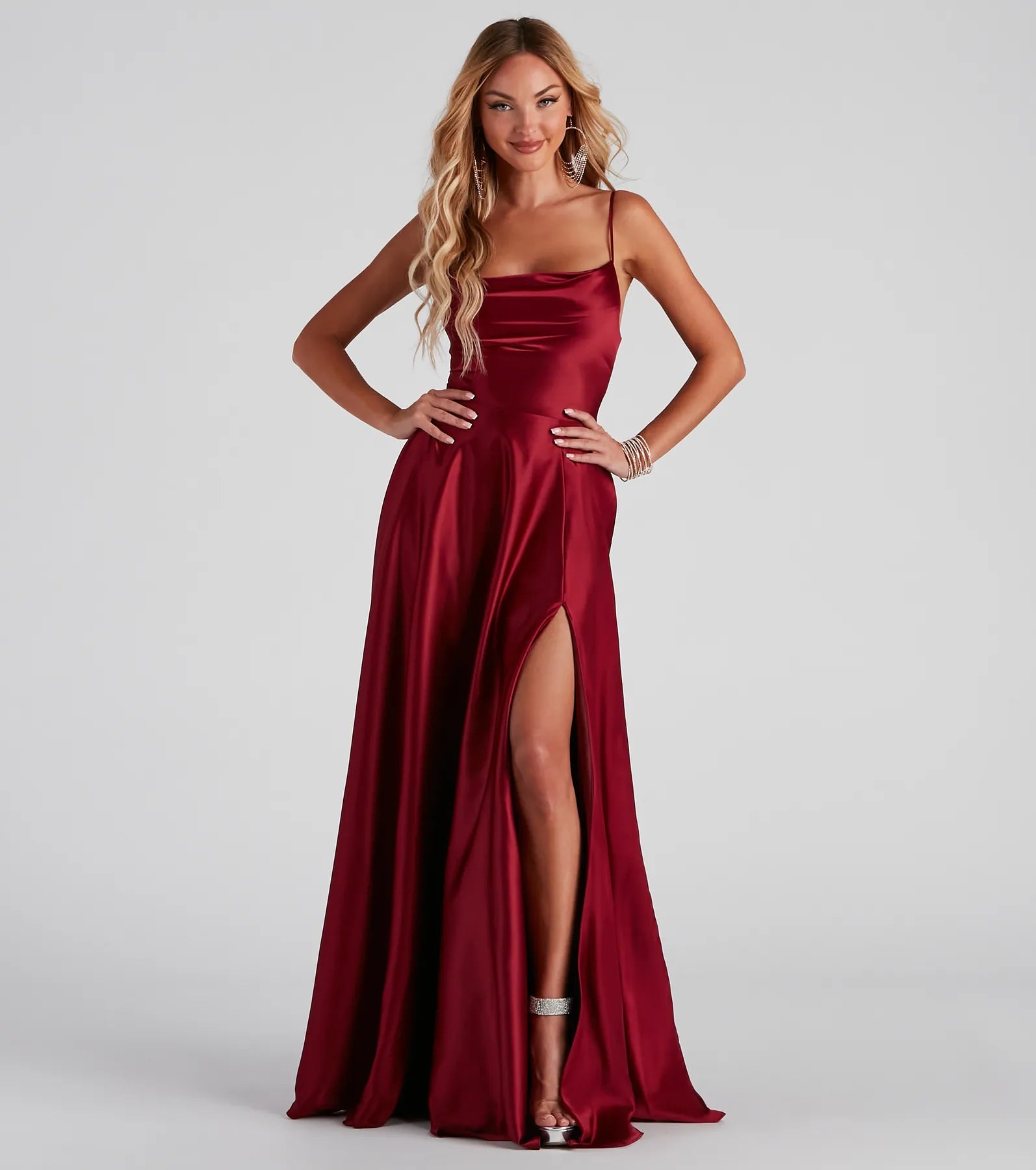 Winslow Formal Satin Lace-Up Dress - Image 6