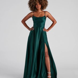 Winslow Formal Satin Lace-Up Dress - Image 10