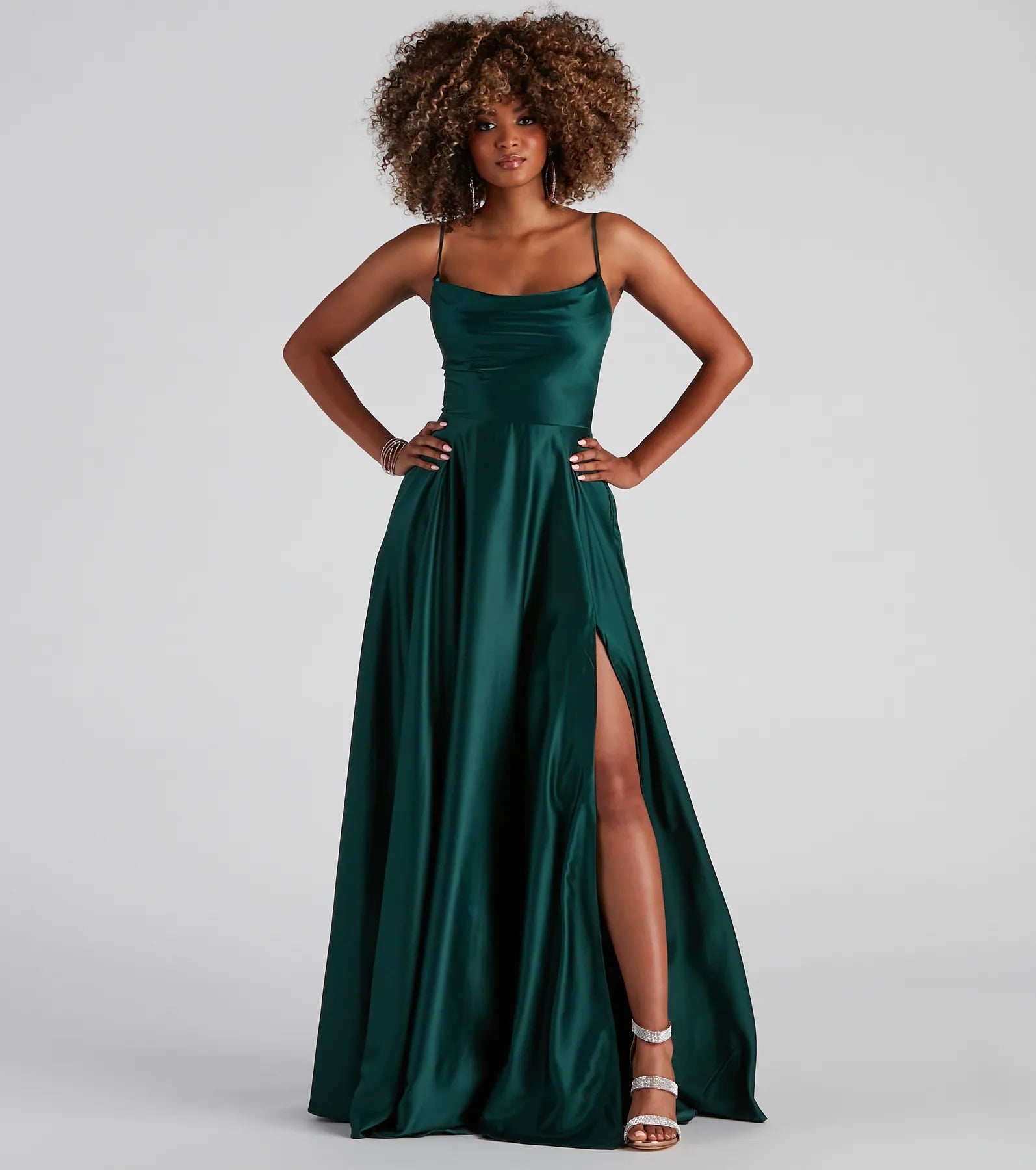 Winslow Formal Satin Lace-Up Dress - Image 10