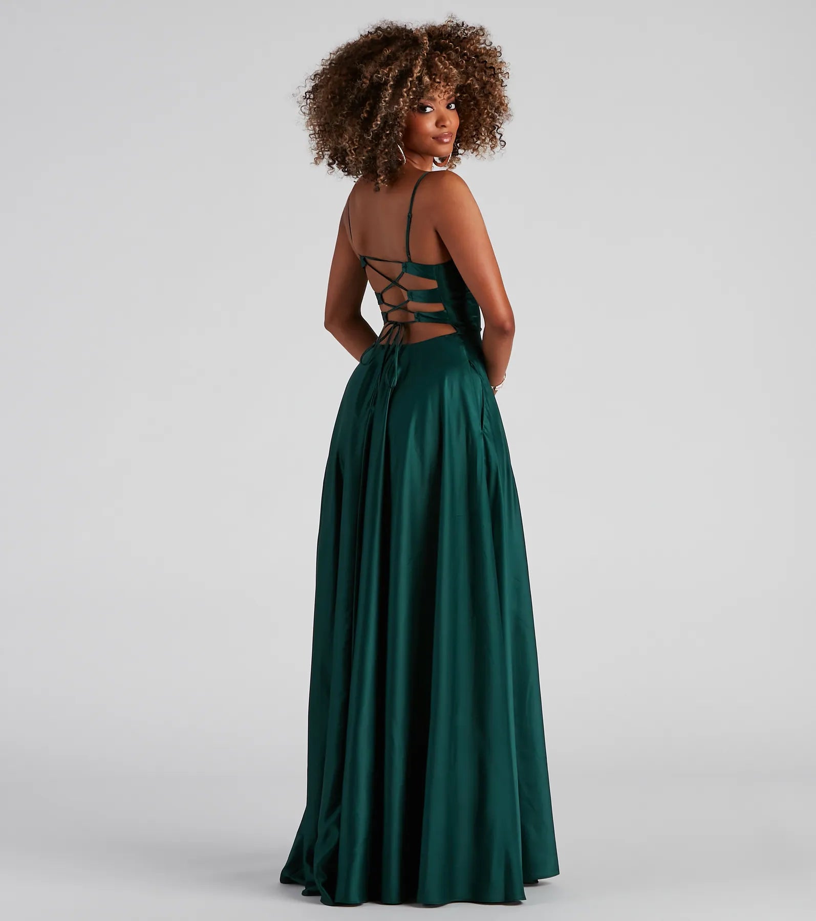 Winslow Formal Satin Lace-Up Dress - Image 11