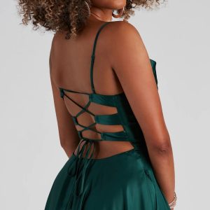 Winslow Formal Satin Lace-Up Dress - Image 13