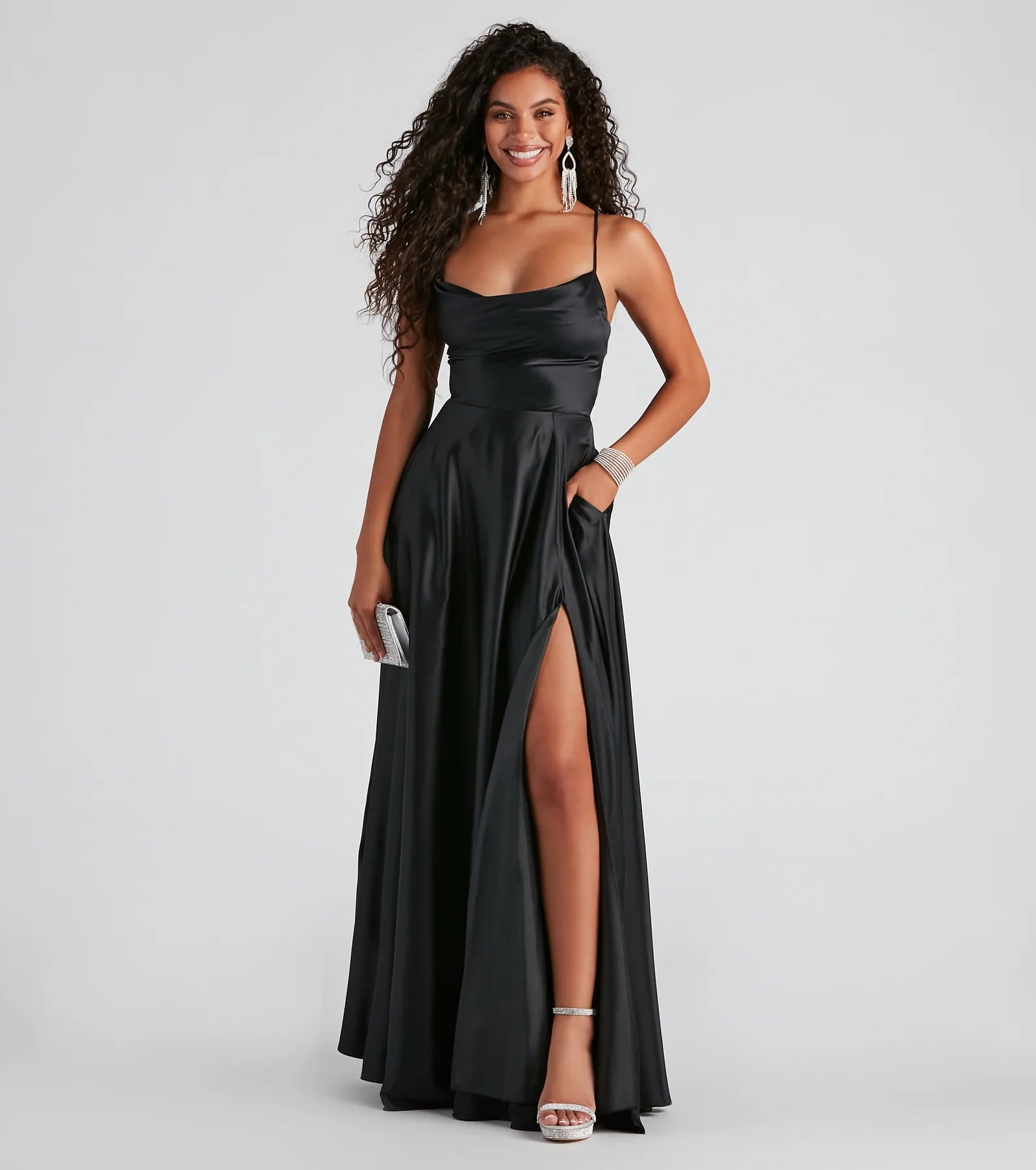 Winslow Formal Satin Lace-Up Dress - Image 14