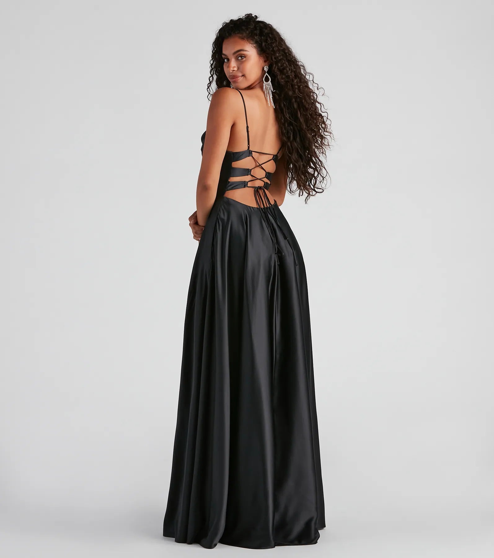 Winslow Formal Satin Lace-Up Dress - Image 15