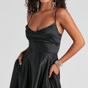 Winslow Formal Satin Lace-Up Dress - Image 17