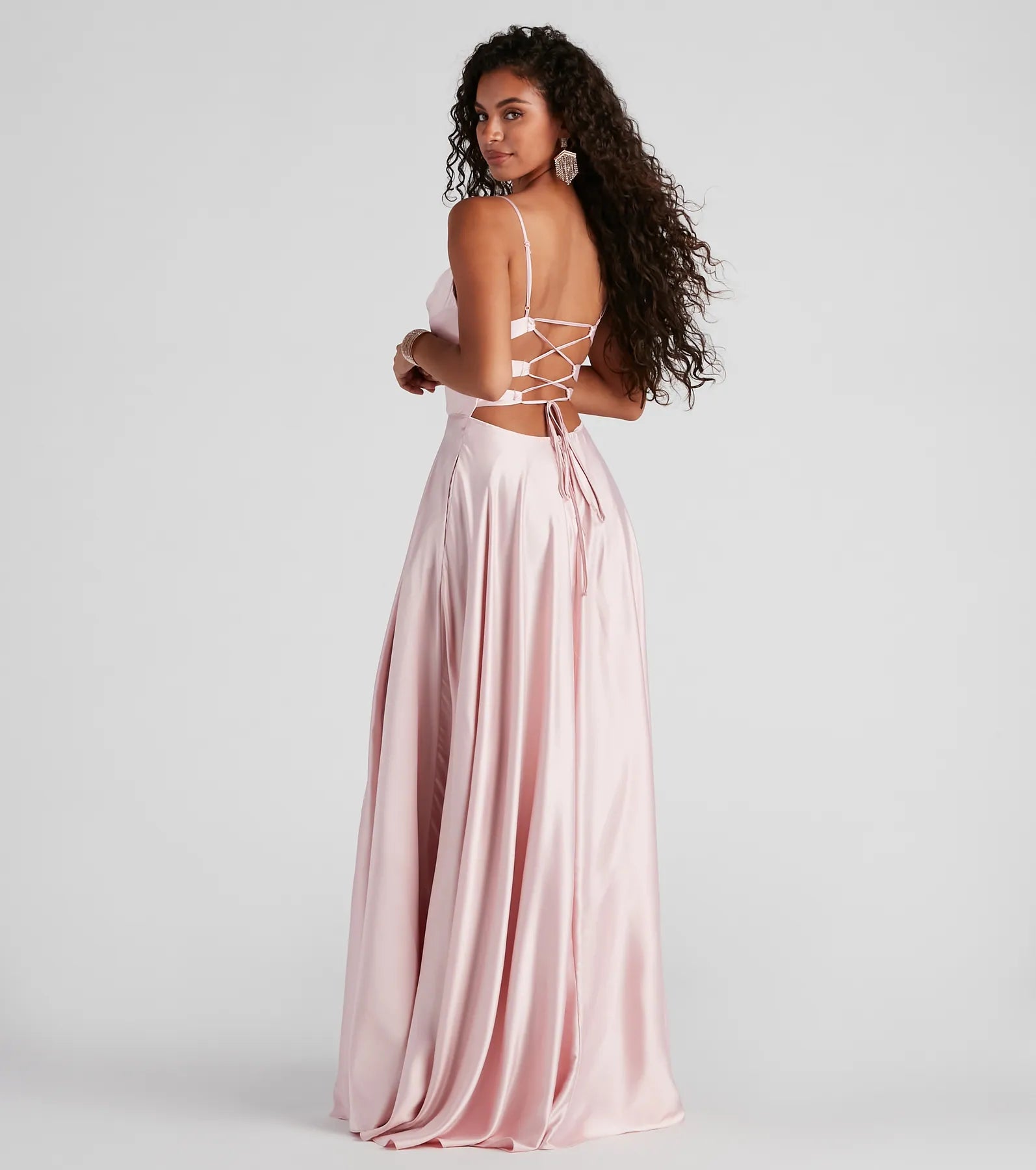 Winslow Formal Satin Lace-Up Dress - Image 19