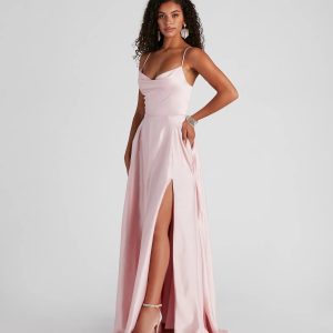 Winslow Formal Satin Lace-Up Dress - Image 20