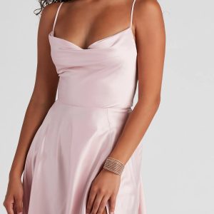 Winslow Formal Satin Lace-Up Dress - Image 21