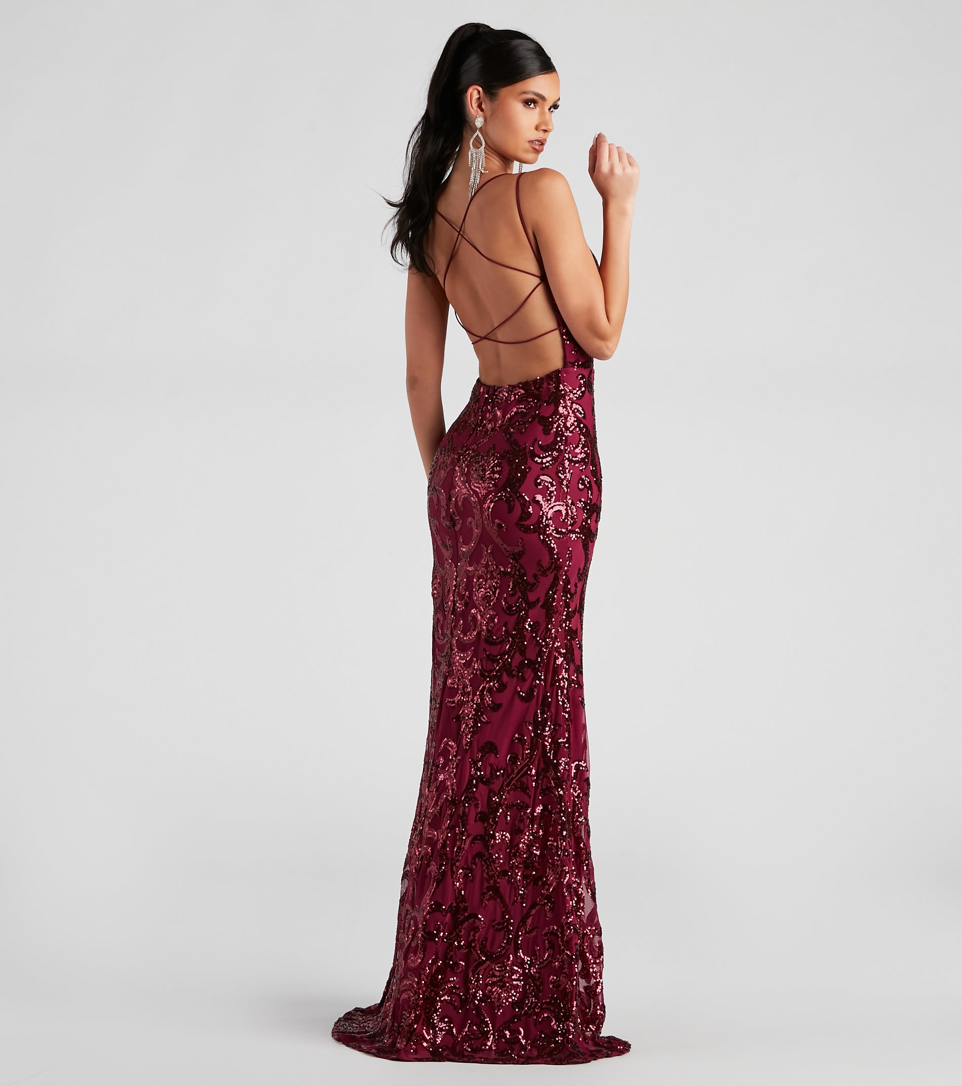 Lila Formal Open-Back Sequin Mermaid Dress - Image 49