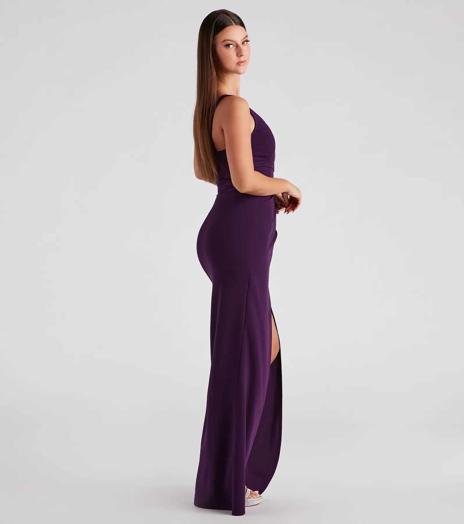 Iris One-Shoulder Crepe Dress - Image 29