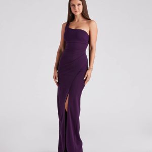 Iris One-Shoulder Crepe Dress - Image 30