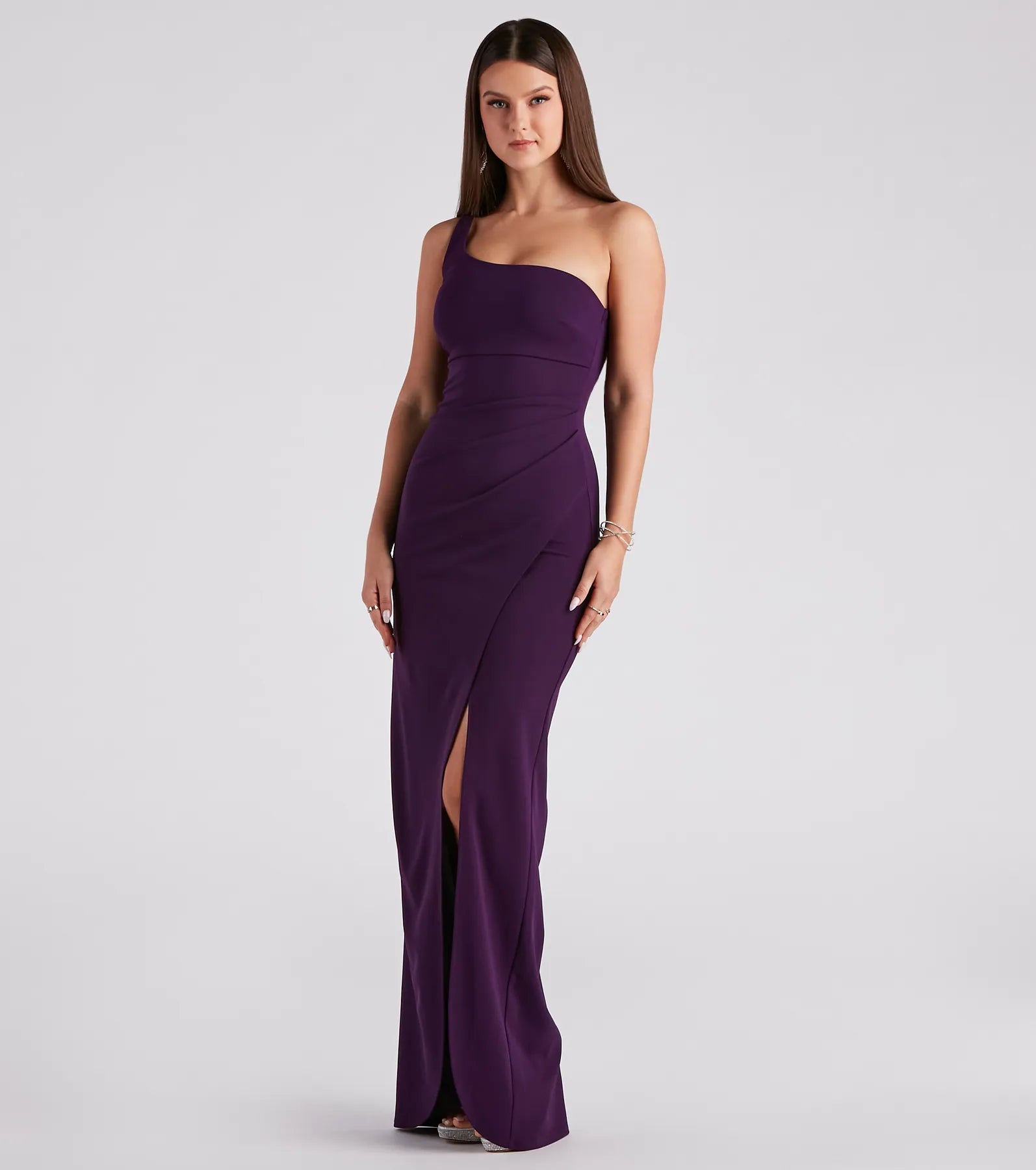 Iris One-Shoulder Crepe Dress - Image 30