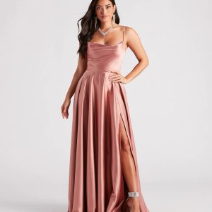 Winslow Formal Satin Lace-Up Dress - Image 22