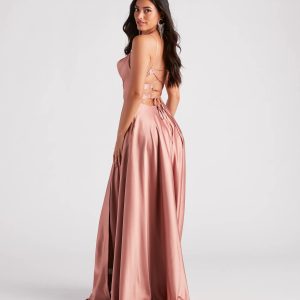 Winslow Formal Satin Lace-Up Dress - Image 23