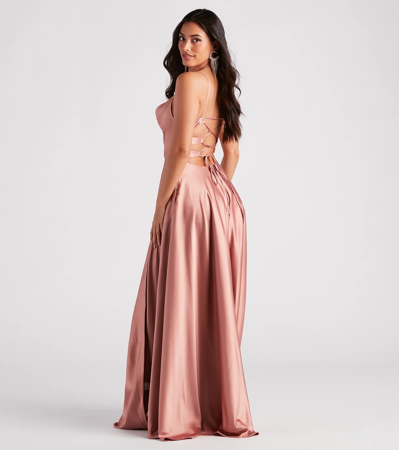 Winslow Formal Satin Lace-Up Dress - Image 23