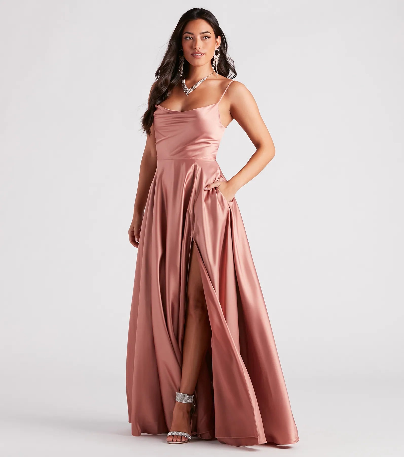 Winslow Formal Satin Lace-Up Dress - Image 24