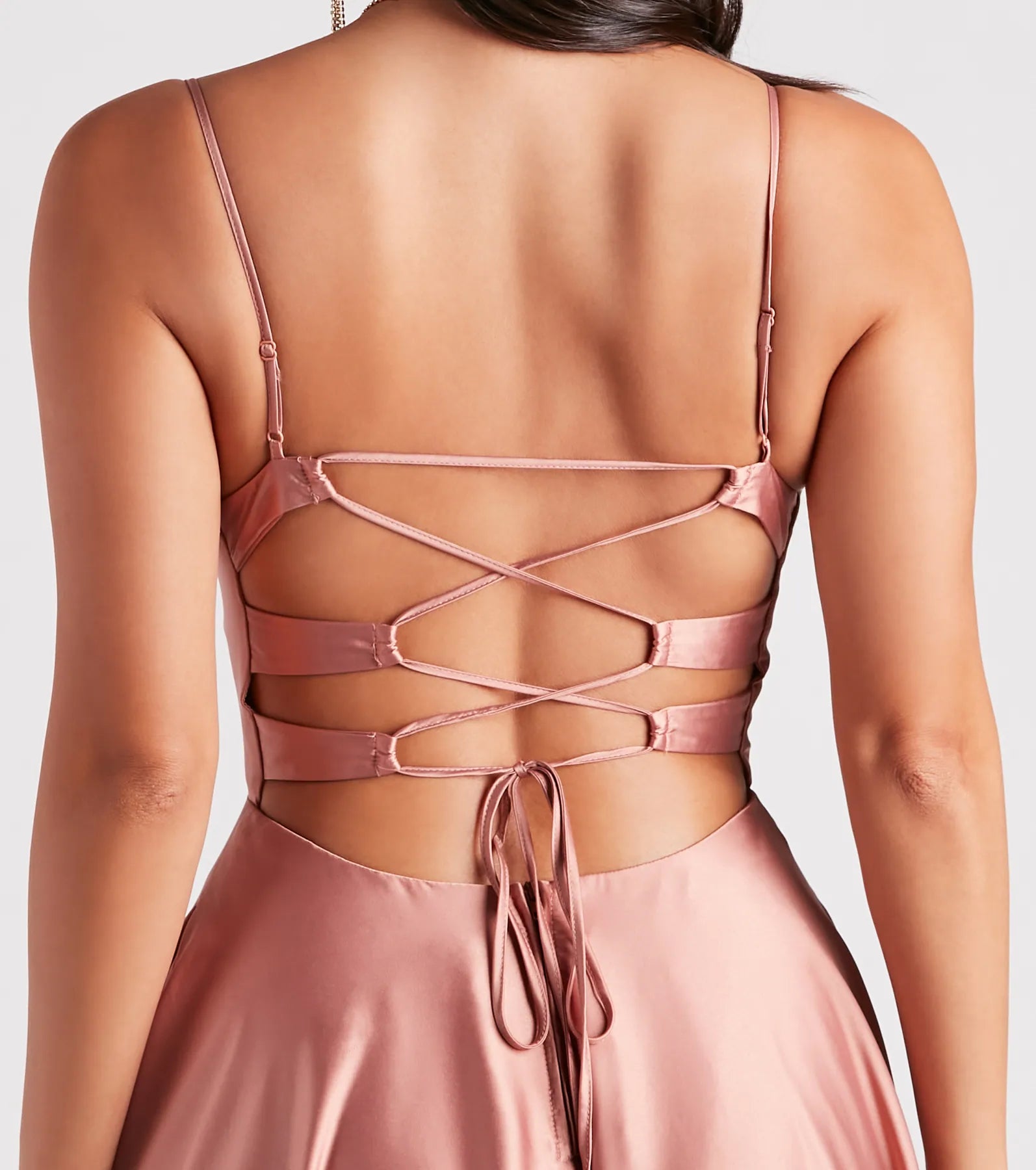 Winslow Formal Satin Lace-Up Dress - Image 25