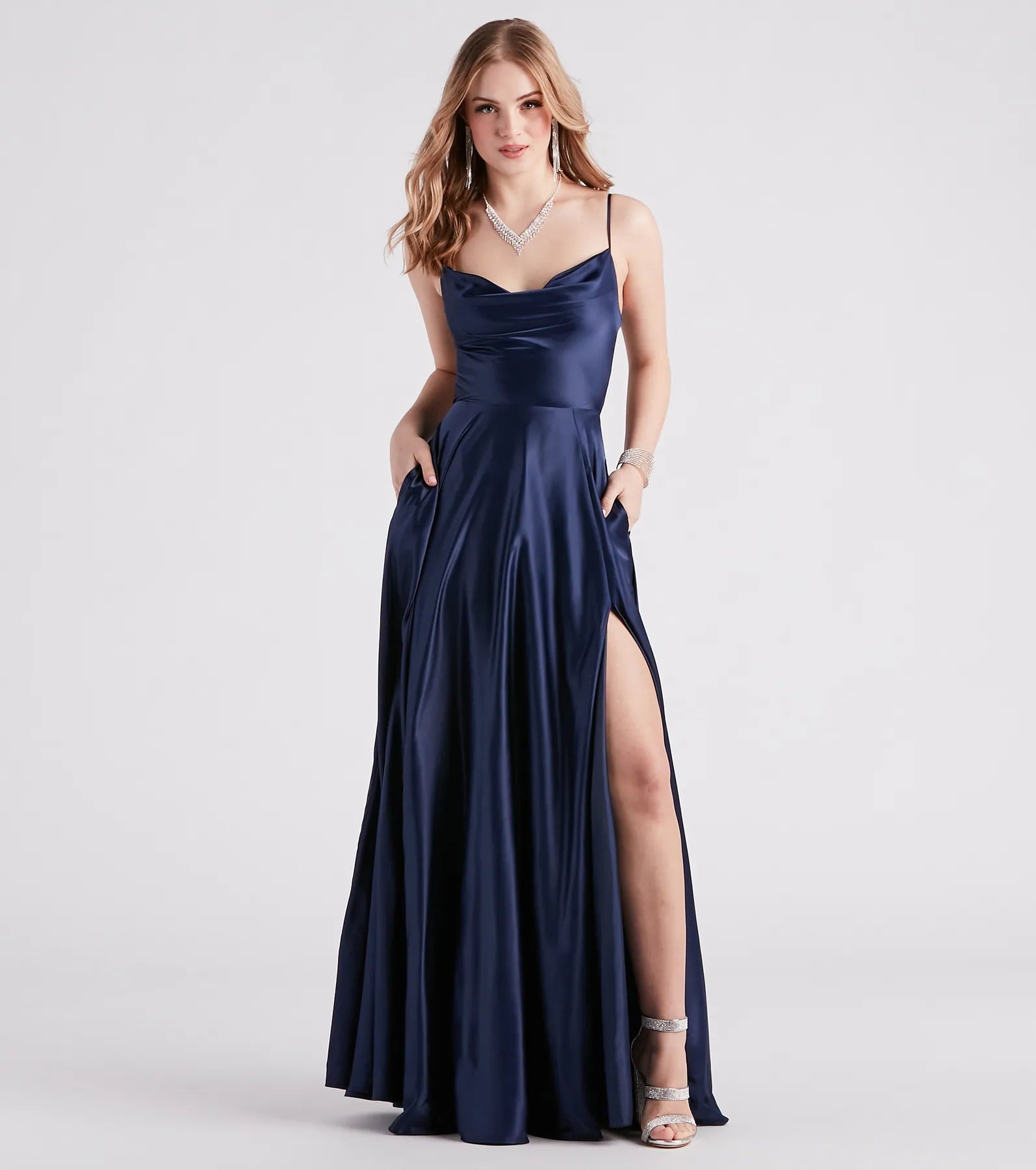 Winslow Formal Satin Lace-Up Dress - Image 26