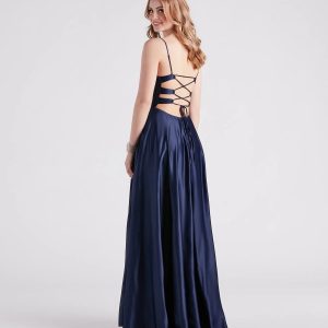 Winslow Formal Satin Lace-Up Dress - Image 27