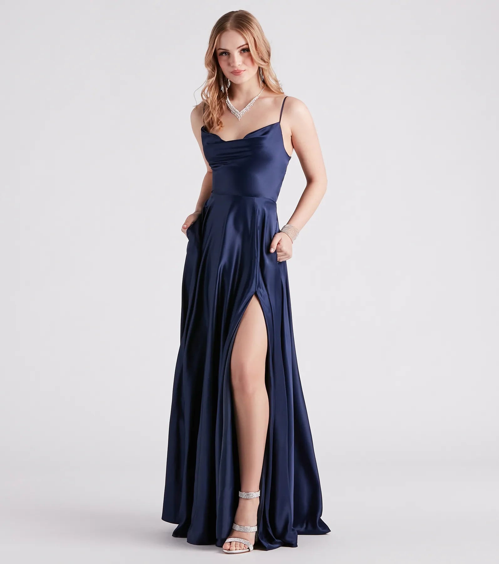Winslow Formal Satin Lace-Up Dress - Image 28