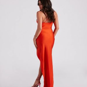 Arabella High Slit Cowl Neck Dress - Image 15