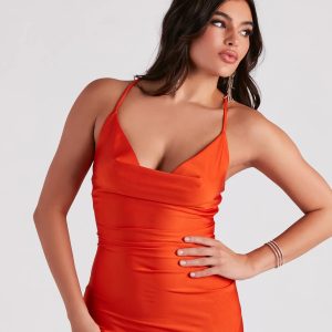 Arabella High Slit Cowl Neck Dress - Image 17