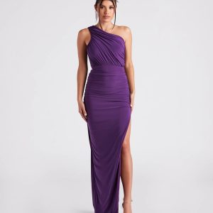 Adora Formal One-Shoulder Ruched Dress - Image 5