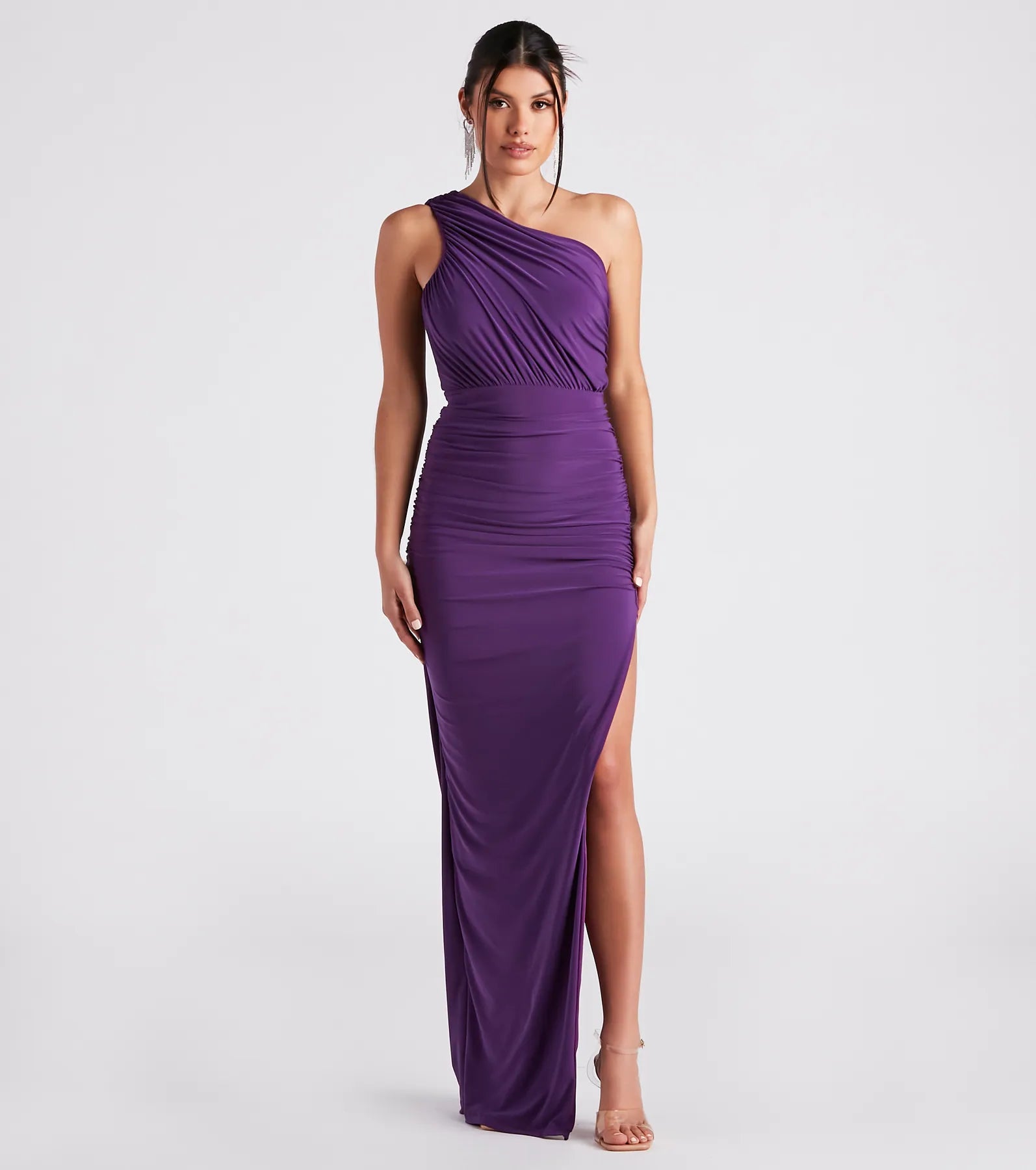 Adora Formal One-Shoulder Ruched Dress - Image 5