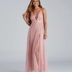 Elisabeth Pleated Tulle Formal Dress - Image 1