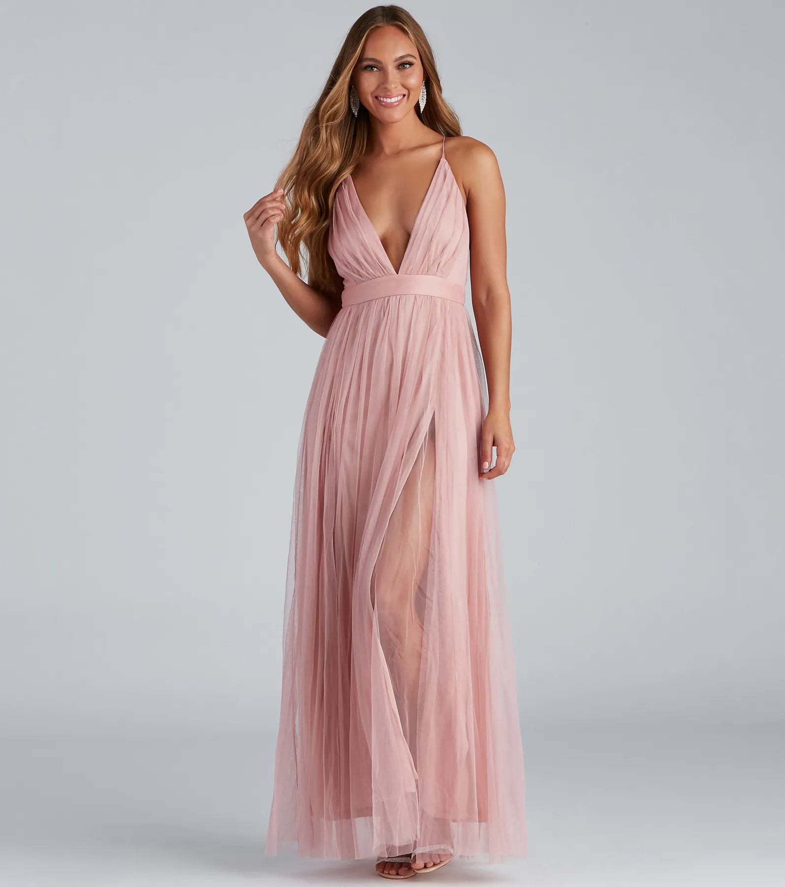 Elisabeth Pleated Tulle Formal Dress - Image 1