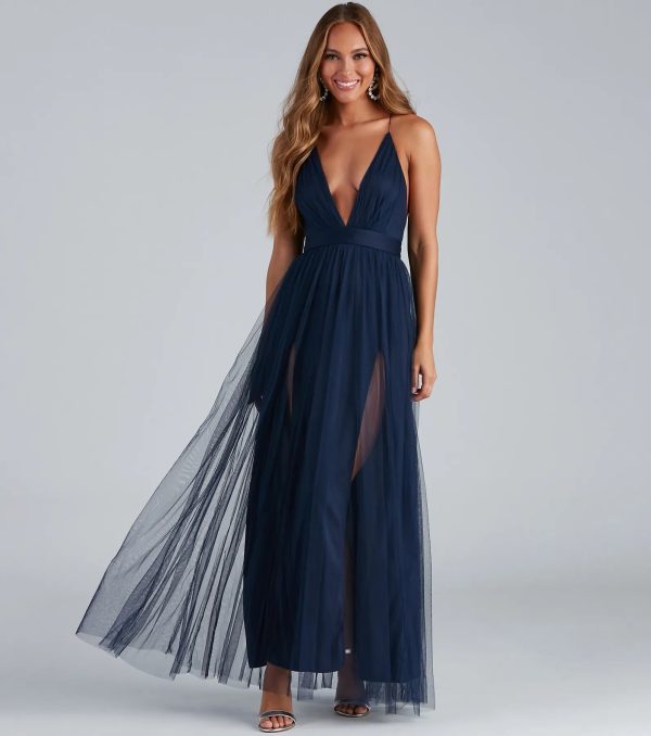 Elisabeth Pleated Tulle Formal Dress