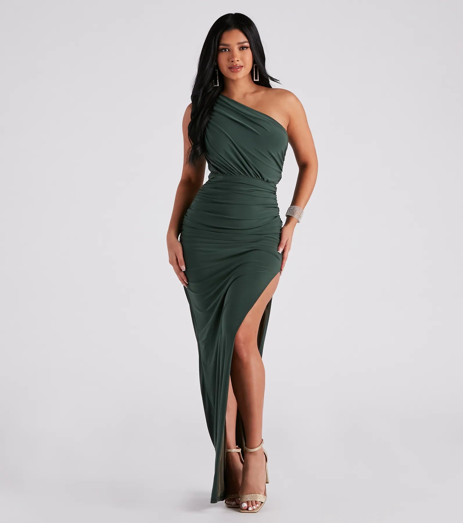 Adora Formal One-Shoulder Ruched Dress - Image 21