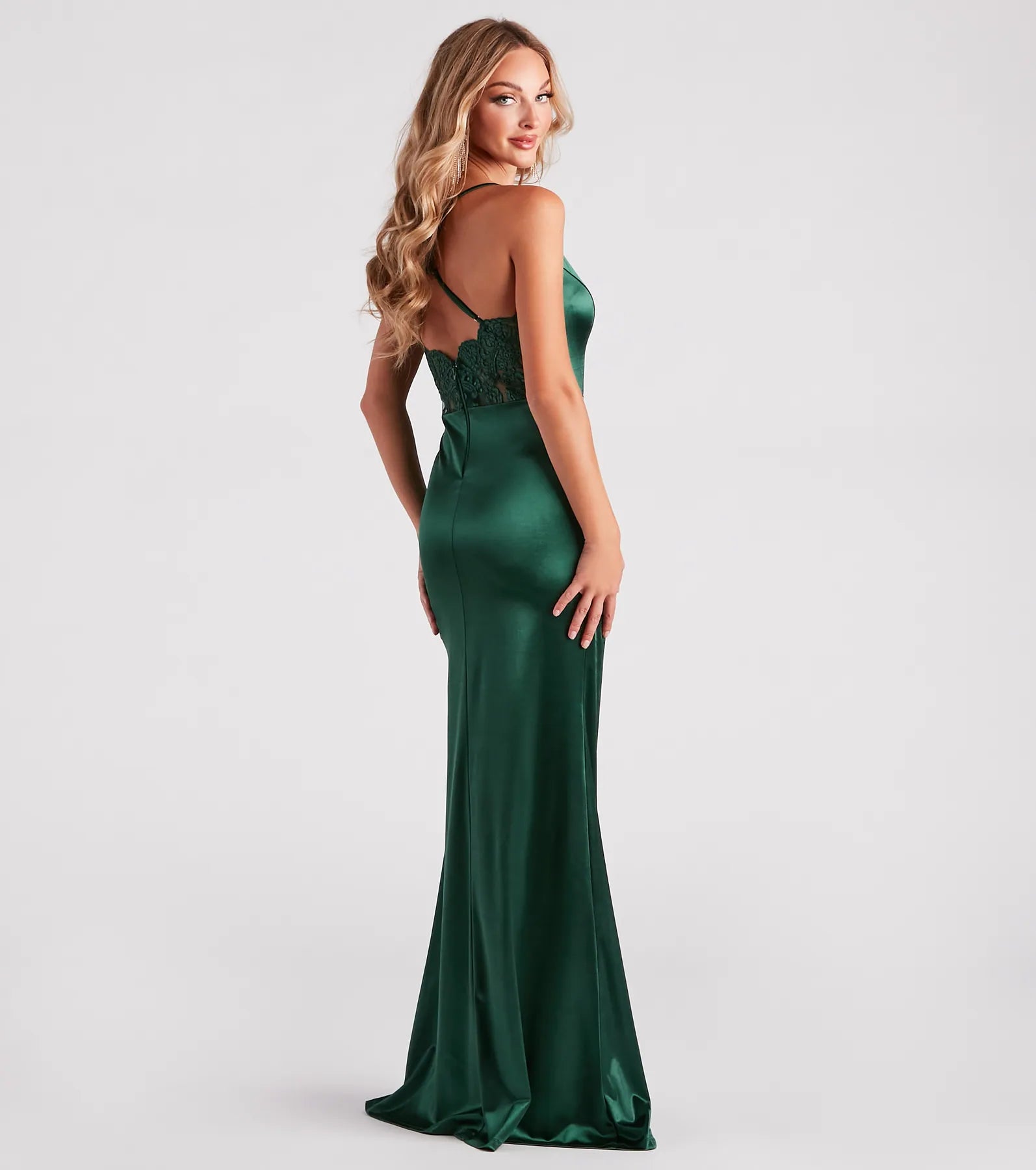 Abigail Ruched Satin Mermaid Dress - Image 16