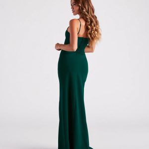 Evanna Formal Crepe Ruched Dress - Image 13