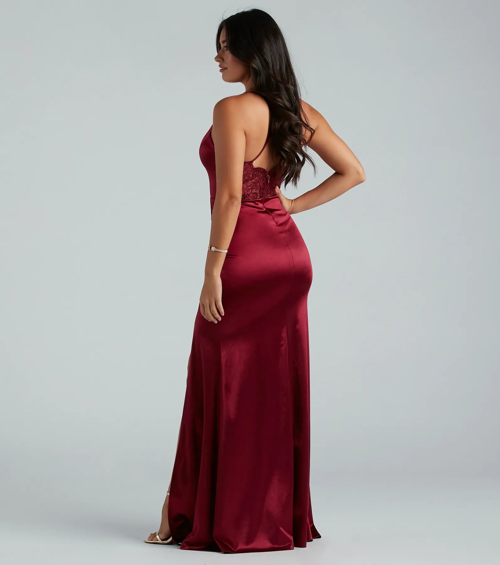Abigail Ruched Satin Mermaid Dress - Image 20