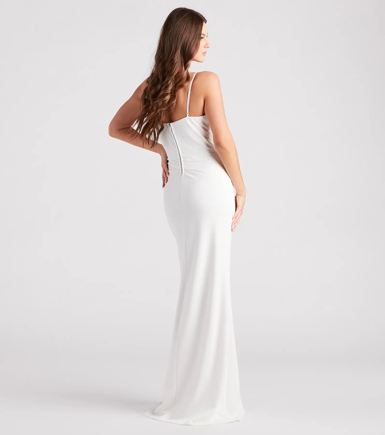 Alexia Formal High Slit Illusion Dress - Image 6