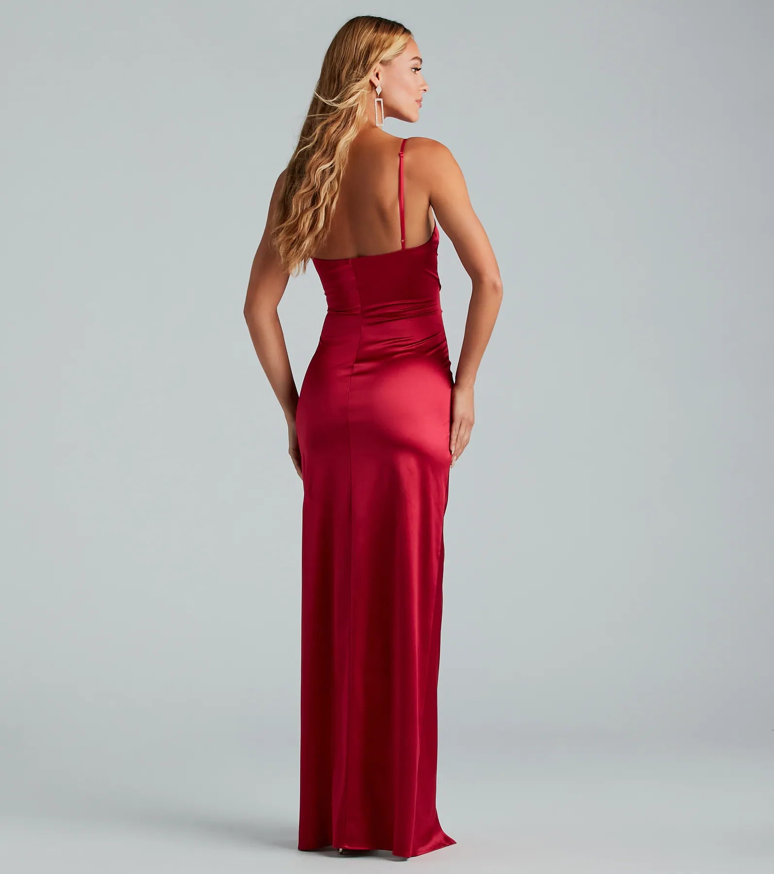 Jolina Wrap Skirt Satin Dress - Image 26