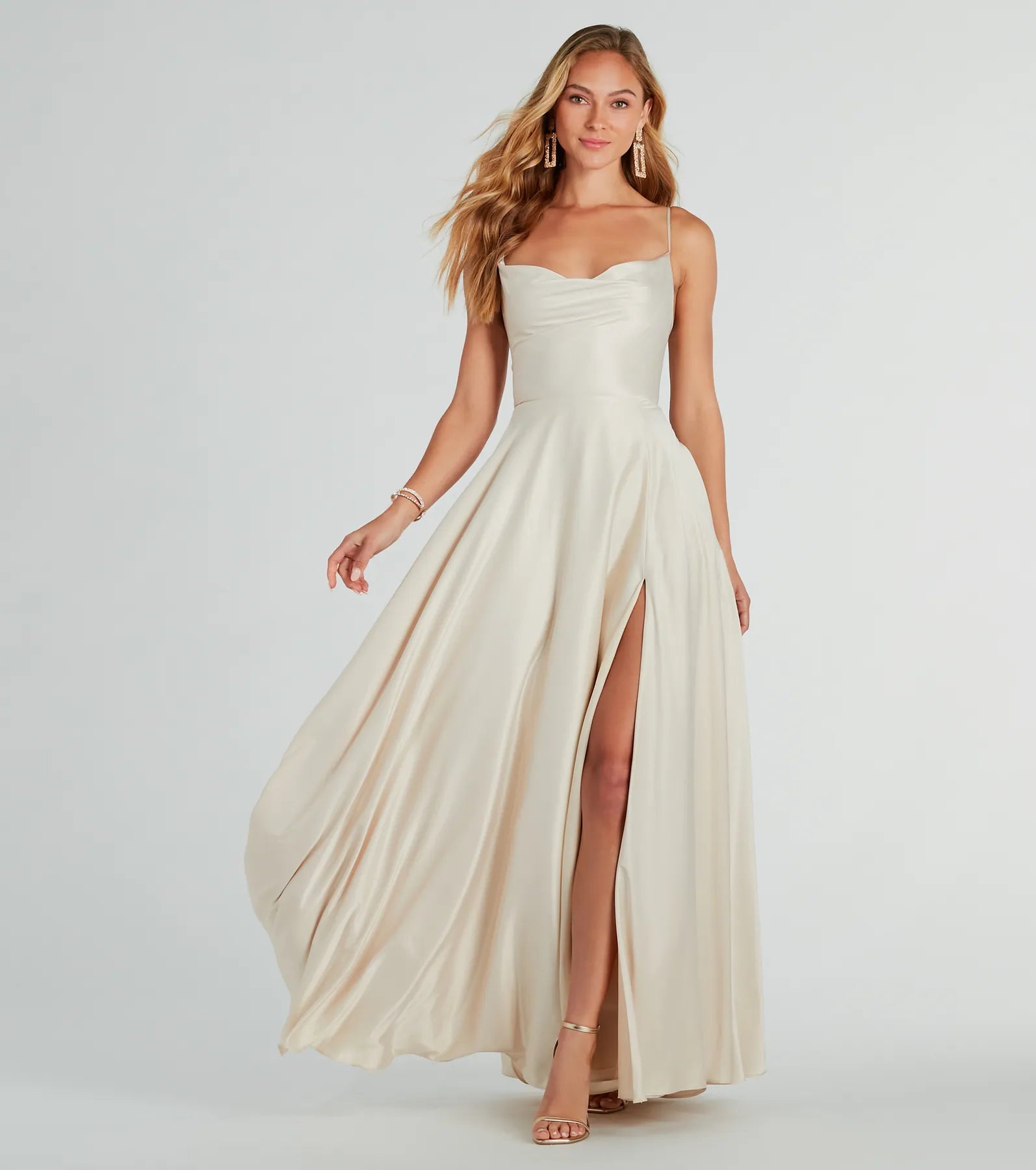 Winslow Formal Satin Lace-Up Dress - Image 1
