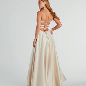 Winslow Formal Satin Lace-Up Dress - Image 2