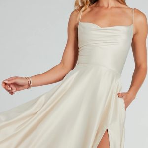 Winslow Formal Satin Lace-Up Dress - Image 4