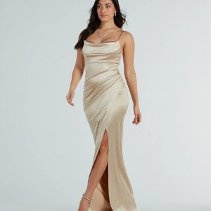 Annabelle Knit Satin Formal Dress - Image 16